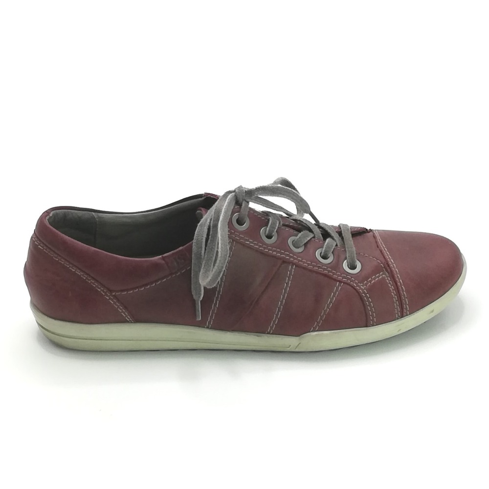 Josef Seibel Shoes Womens‎ Sneaker Burgundy Leather Lace Up Low Top EUR 41